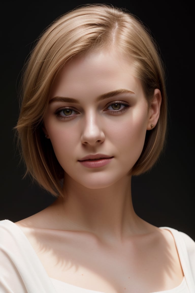 high_resolution,woman,pale_complexion,portrait,open_neck_shirt,realistic_photograph,REALISTIC,soft_face,short-hair