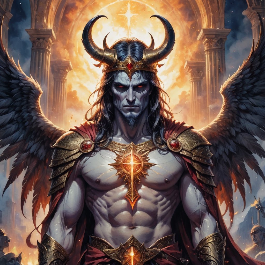 Who among those dealt souls
Martyred by the damned Satan
Ever reached heaven?, Watercolor, trending on artstation, sharp focus, studio photo, intricate details, highly detailed, by greg rutkowski