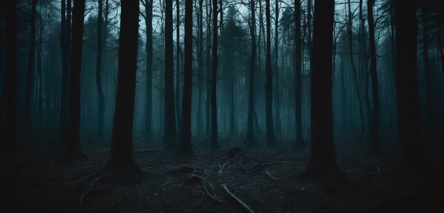 horror, black, forest, night, abandonated, 