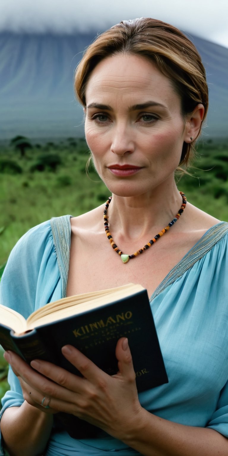 standing pose,Old woman 25 year old,Guinean,similar to Claire Forlani,blueish skin,Obese_petite_breasts,Roman nose,Oval face,Light Brown Eyes,Pouty lips,Color-blocking makeup,Bed Head Hairstyle,Cheeky,Choker necklace,Mount Kilimanjaro,Spring Afternoon Raining,Reading a book															
															
															
															
