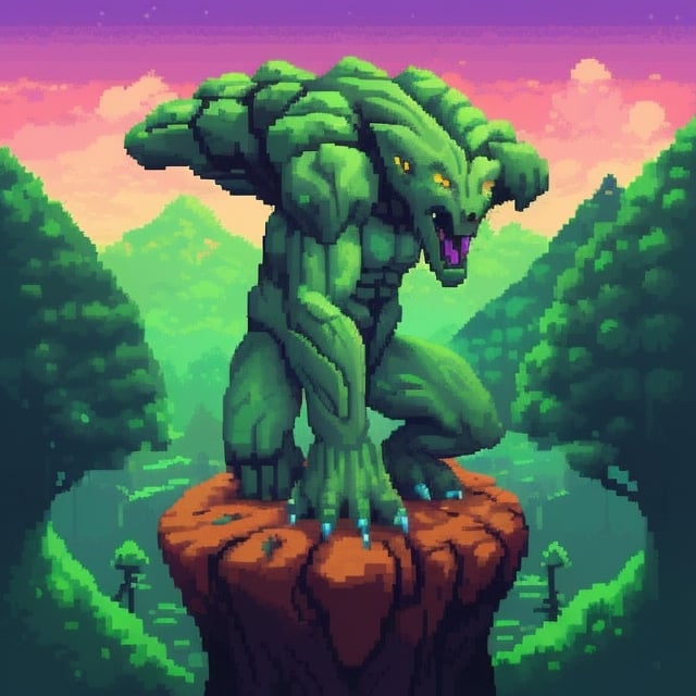 earth elemental, 2d game character,need proper body parts similar to human like,with proper human like 2 legs and 2 arms ,pixel art