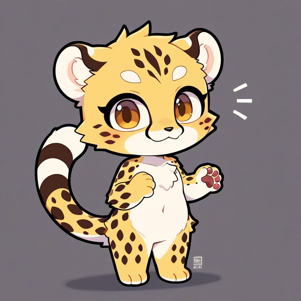 1girl,full nude,furry girl,furry chest,furry body,anime,cute,kawaii,masterpiece,furry,cheetah,best smile,chibi,foot-pad,hand-pad