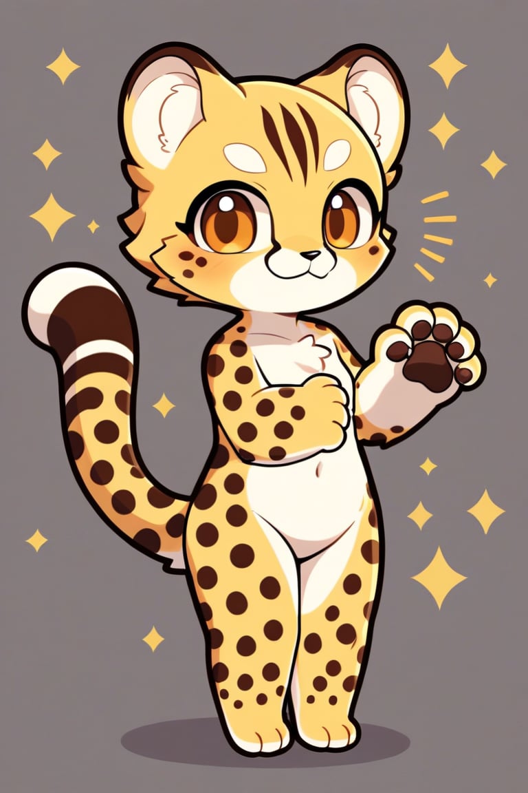 1girl,full nude,furry girl,furry chest,furry body,anime,cute,kawaii,masterpiece,furry,cheetah,best smile,chibi,foot-pad,hand-pad