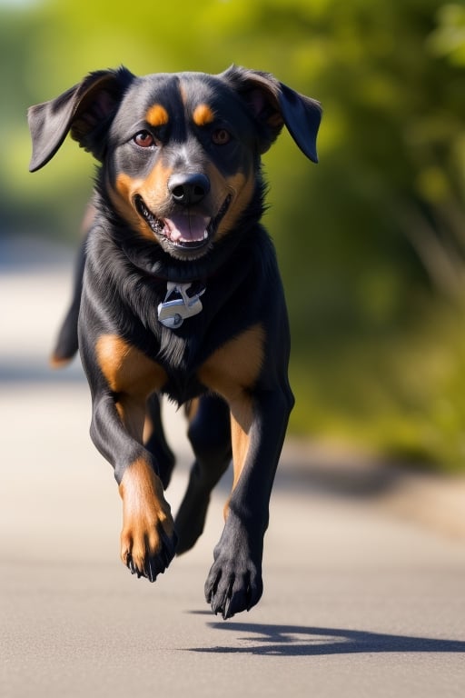 Dog running around 8k quality