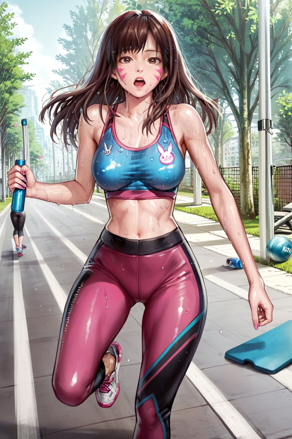 d.va  ,  running   , ( yoga pants , long pants : 1.2) , in the park  , hardtraining ,   (  sweating     , exhausted  open mouth  ) , 
score_9, score_8_up, score_7_up, score_6, score_5, score_4, ( masterpiece , ultra Detailed  ) , 
  milkychu-style , 
