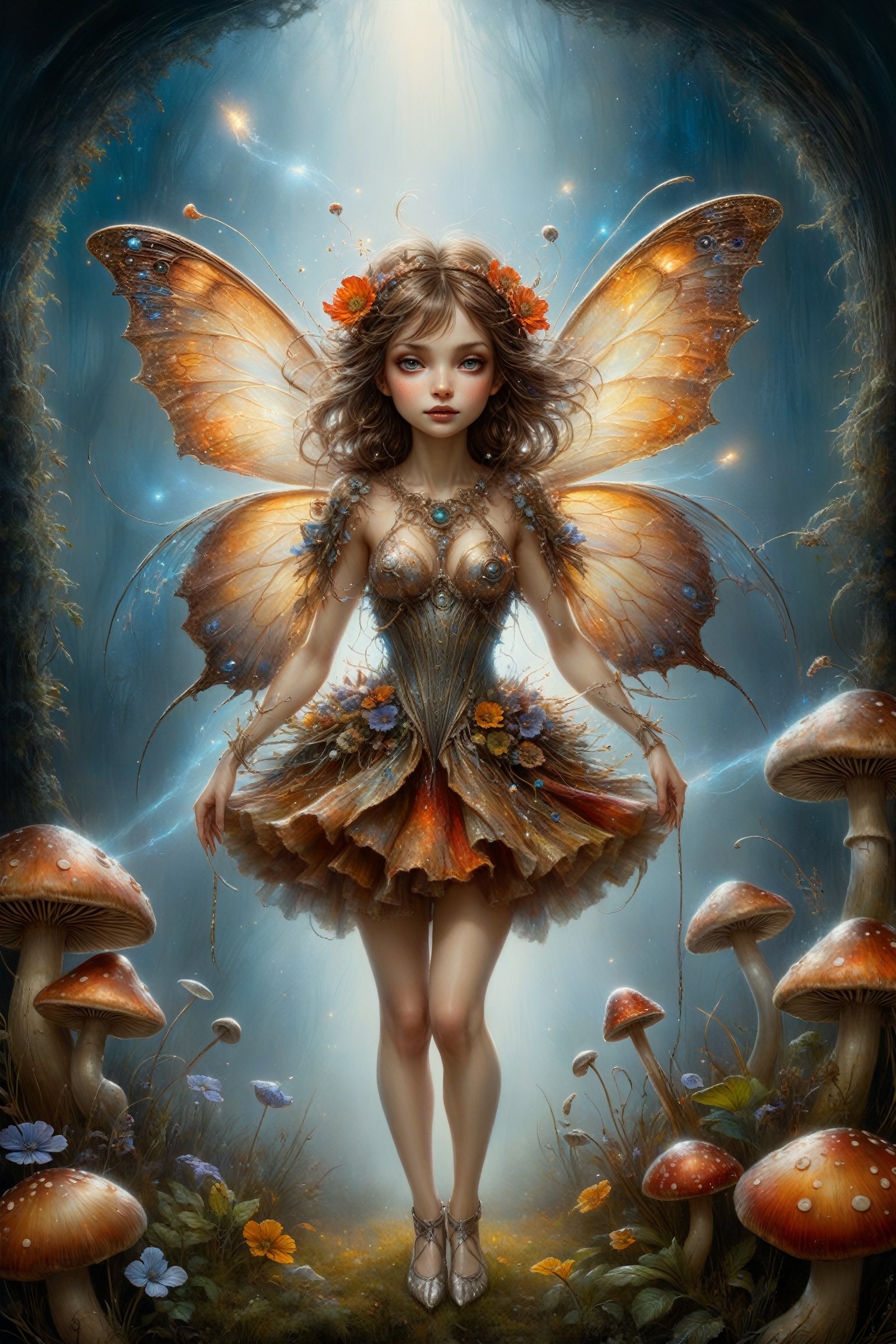 art by Mandy Disher, digital art 8k, Jean-Baptiste Monge style, art by cameron gray, mail art, cuteness overload, Northern Renaissance, tempera on old worn canvas, fairytale, symbolism, dynamic poster, highly detailed, ((Fantasy art)) featuring a beautiful pixie girl creeps through a beautiful garden of giant flowers and mushrooms and plants, early morning mist and beautiful soft sunlight rays, soft floating elemets, glitter, holography, Wonder of Beauty, glitter, aesthetic portrait, shiny, seethru clothes, colorful, vibrant, in the style of esao andrews foggy night, autumnal, complex background, meticulously detailed tempera portrait, detailed landscape complementary colors, insanelly detailled, volumetrics clouds, stardust, 8k resolution, watercolor, razumov style. art by Razumov and Volegov, art by Carne Griffiths and Wadim Kashin rutkowski repin artstation hyperrealism painting, 4 k resolution blade runner, sharp focus, emitting diodes, smoke, artillery,sparks,racks,system unit,motherboard, by pascal blanche rutkowski repin artstation hyperrealism painting concept art of detailed character design matte painting, 4 k resolution , in the style of esao andrews