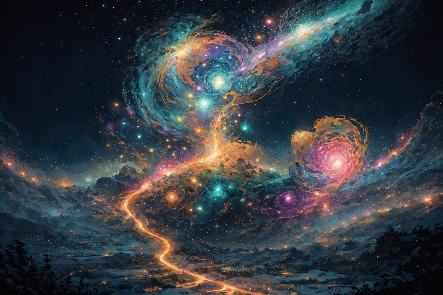 In the ethereal realm of cyberspace, a fairylike nocturnal neural network flickers with delicate luminescence, its intricate pathways glowing softly against a dark, star-studded backdrop. This watercolor painting captures the essence of technology intertwined with whimsy, a stunning fusion of magic and innovation. Each pixel is meticulously rendered, showcasing the intricate beauty of the neural network as it weaves its way through the digital cosmos. The colors blend seamlessly, creating a dreamlike quality that transports the viewer to a world where imagination and technology converge in perfect harmony. This exquisite artwork is a testament to the artist's skill and creativity, inviting viewers to marvel at the wonders of the digital age in a truly enchanting way.