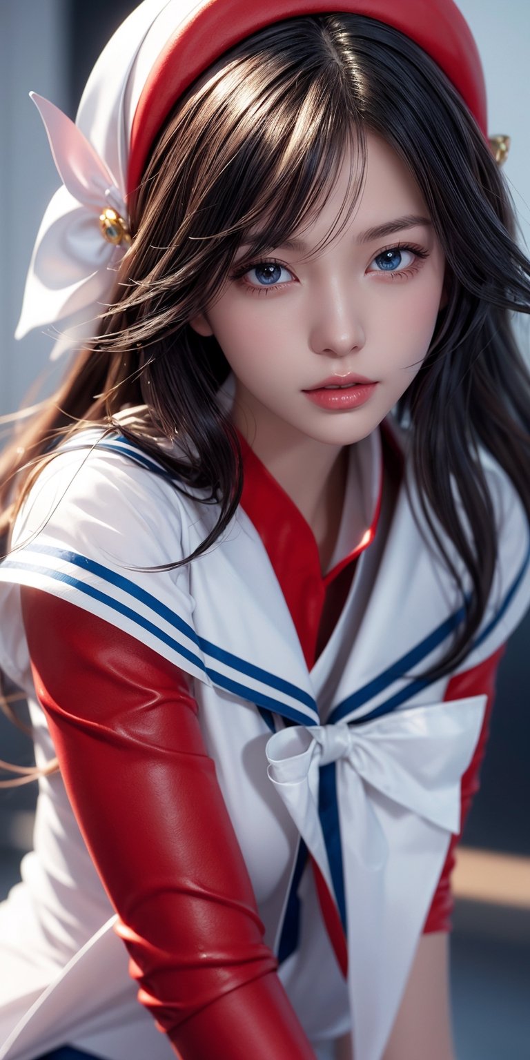 a close up of a woman in a sailor outfit and red boots, marin kitagawa fanart, painted in anime painter studio, range murata and artgerm, made with anime painter studio, extremely detailed artgerm, artgerm jsc, female anime character, ilya kuvshinov with long hair, portrait of a female anime hero