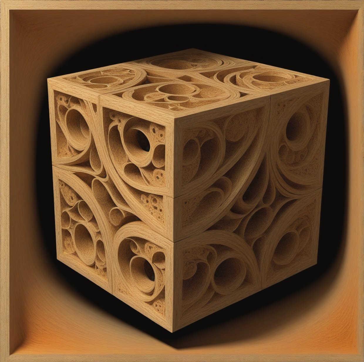 Menger ceramichal, Menger cube, Menger universal curve, fractal dimension of log _{3}(20), impossible distorted forms
