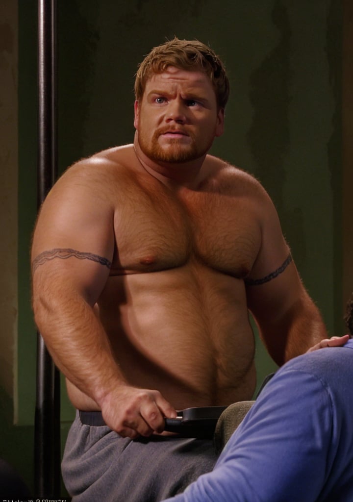 Malcolm Scott, a 35-year-old male with a chubby physique,(chubby face)