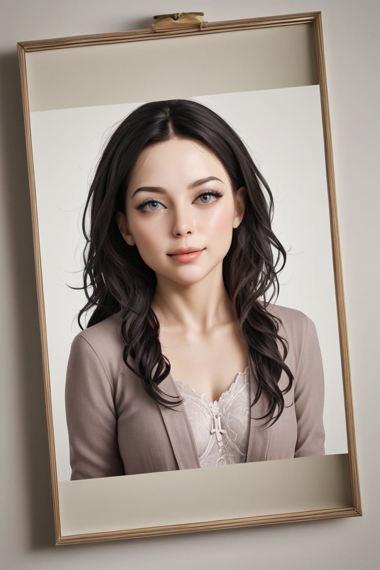 full body:1.2, ((masterpiece)), ((best quality)), (((photo Realistic))). A young alluring woman seated against a plain white background. She wears a kebaya. Her dark hair flows freely, and she gazes directly at the camera. To her right,kebaya