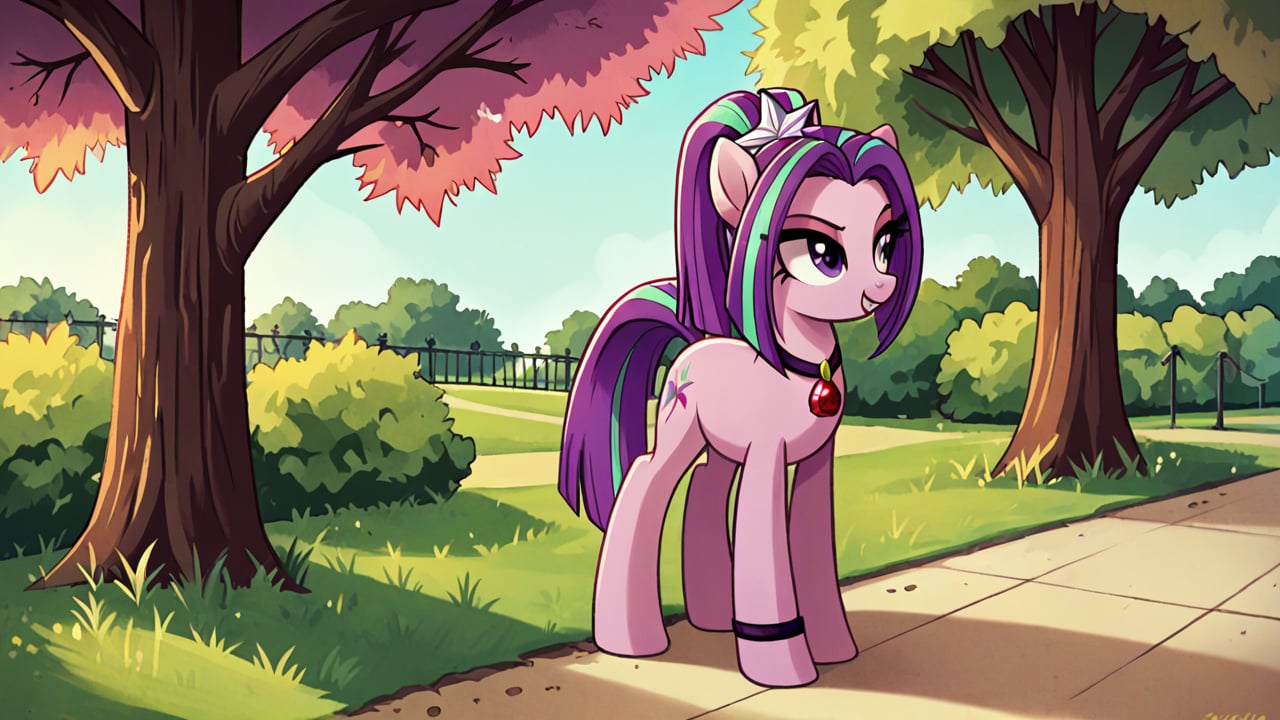  by scorpdk, scorpdk, score_9, score_8_up, score_7_up, score_6_up, score_5_up, score_4_up, source_furry, source_pony, rating_safe, pony my little pony


pony aria_blaze, 

on all 4s, 

park background, 


solo, 1girly, emotonless,   perfect hand,

