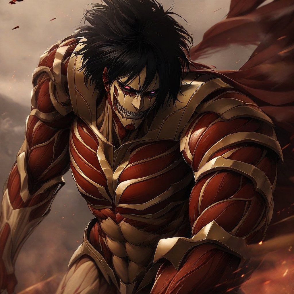 mikasa armored titan, dramatic, detailed,,