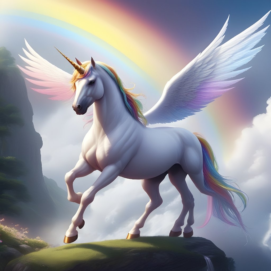 winged_unicorns ,rainbows, beauty, comic unreal