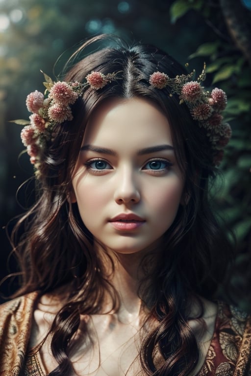 a cute and beautiful face, perfect body, all the components are arranged very intricately, close up models, the background is under Asian nature and , the image is very detailed, photographic, long shot, very realistic,fantasy ,Realism,Portrait,Raw photo,Detailedface