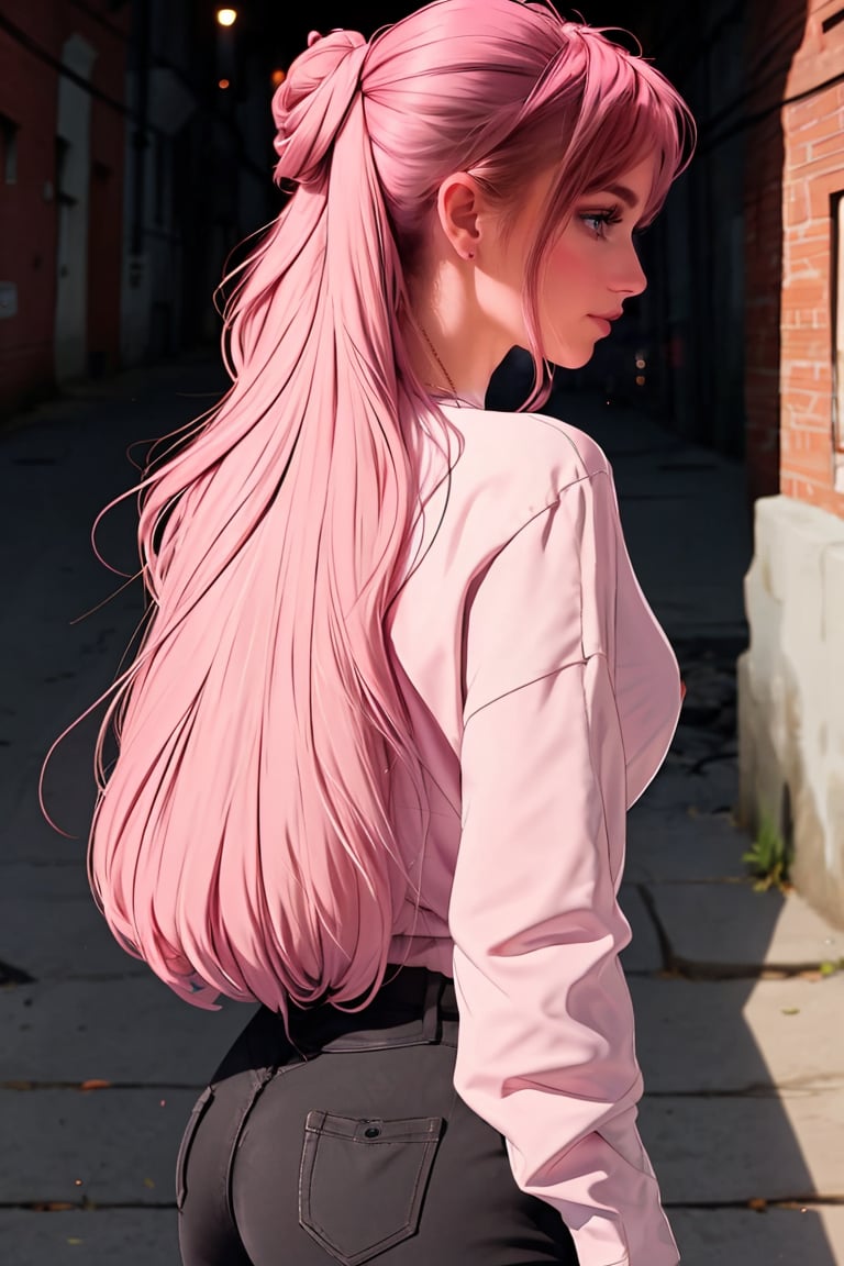 

 A 18-year-old Russian girl Sophie stands in an alleyway getting fucked by  a male friend, looking directly at the viewer with her beautiful, detailed eyes. Her textured skin glows under ambient light, with realistic shadows accentuating her features. Pink hair flows down her back, tied up in a side bun. shes on alley with her male friend, he is fucking her, standing sex, 1man, 1girl, her bestfriend name is Tony, he is fucking her hardcore, stand doggystyle sex, side view ,