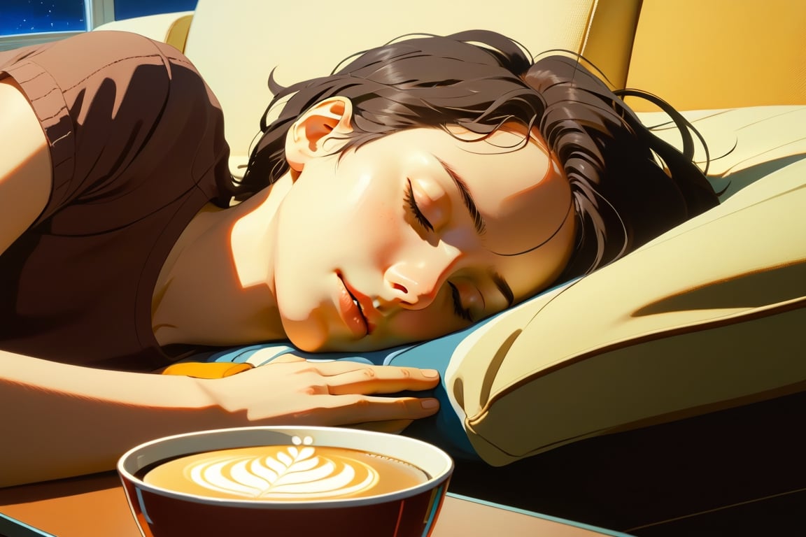 close up, a girl sleep on sofa ,coffee shop, golden ratio, fake detail, trending pixiv fanbox, acrylic palette knife, style of makoto shinkai studio ghibli genshin impact james gilleard greg rutkowski chiho aoshima, lofi style,style of makoto shinkai studio ghibli genshin impact james gilleard greg rutkowski chiho aoshima, lofi style, close up, a girl doze off on table, room, midnight, golden ratio, fake detail, trending pixiv fanbox, acrylic palette knife, style of makoto shinkai studio ghibli genshin impact james gilleard greg rutkowski chiho aoshima, lofi style,better photography