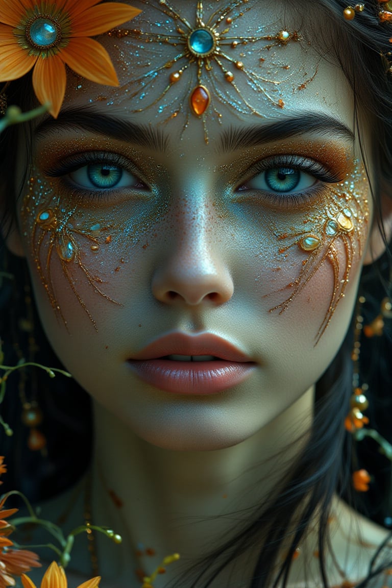 ethereal fantasy concept art Midjourney, MJ, Midjourney style, realism, cinematic quality, macro. ai copilot conceptual creative hyperrealistic, fairies, nymphs, 1/3 cowboy shot, radiant, colorful