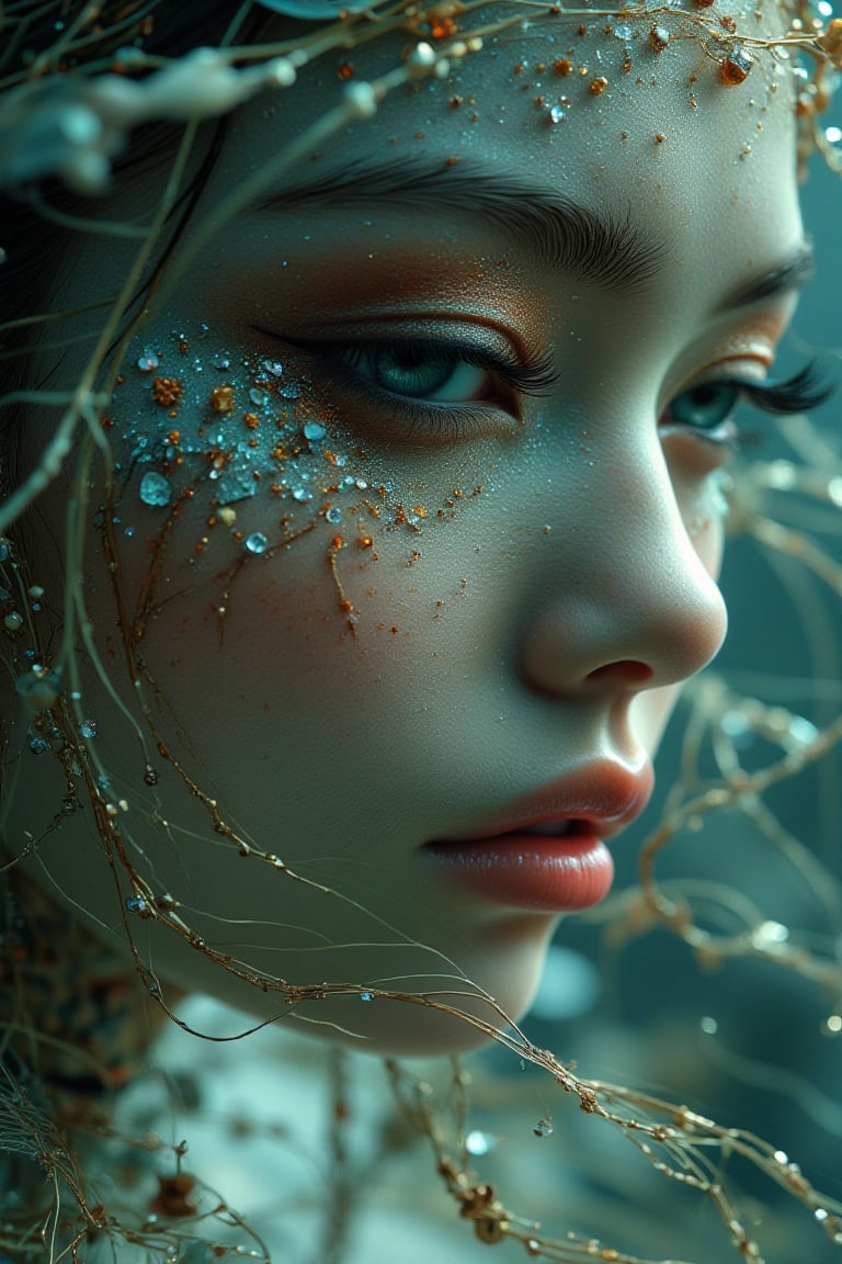 ethereal fantasy concept art Midjourney, MJ, Midjourney style, realism, cinematic quality, macro. ai copilot conceptual creative hyperrealistic, fairies, nymphs, side view