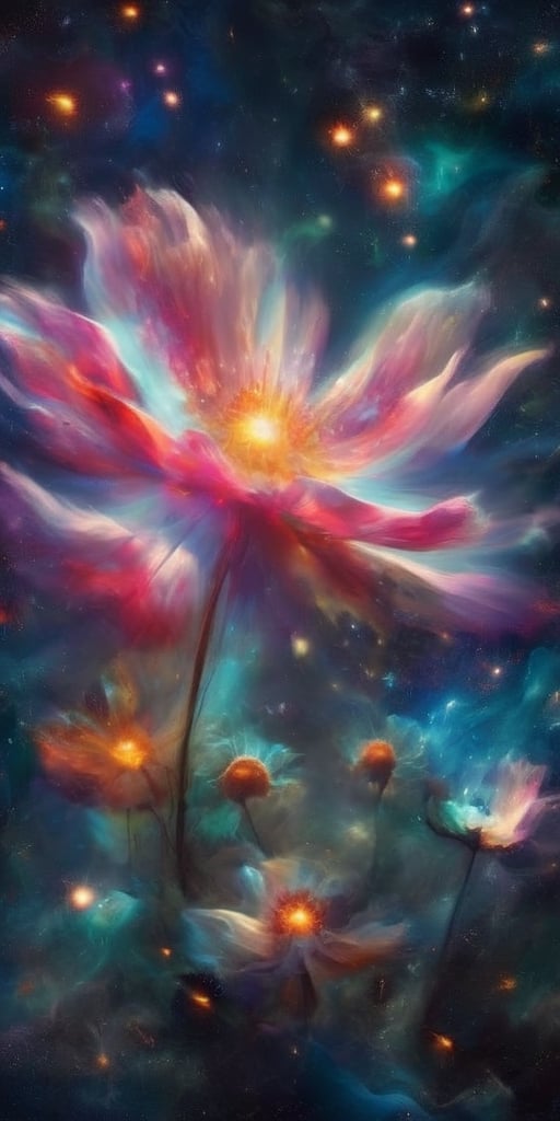cosmic flowers in space