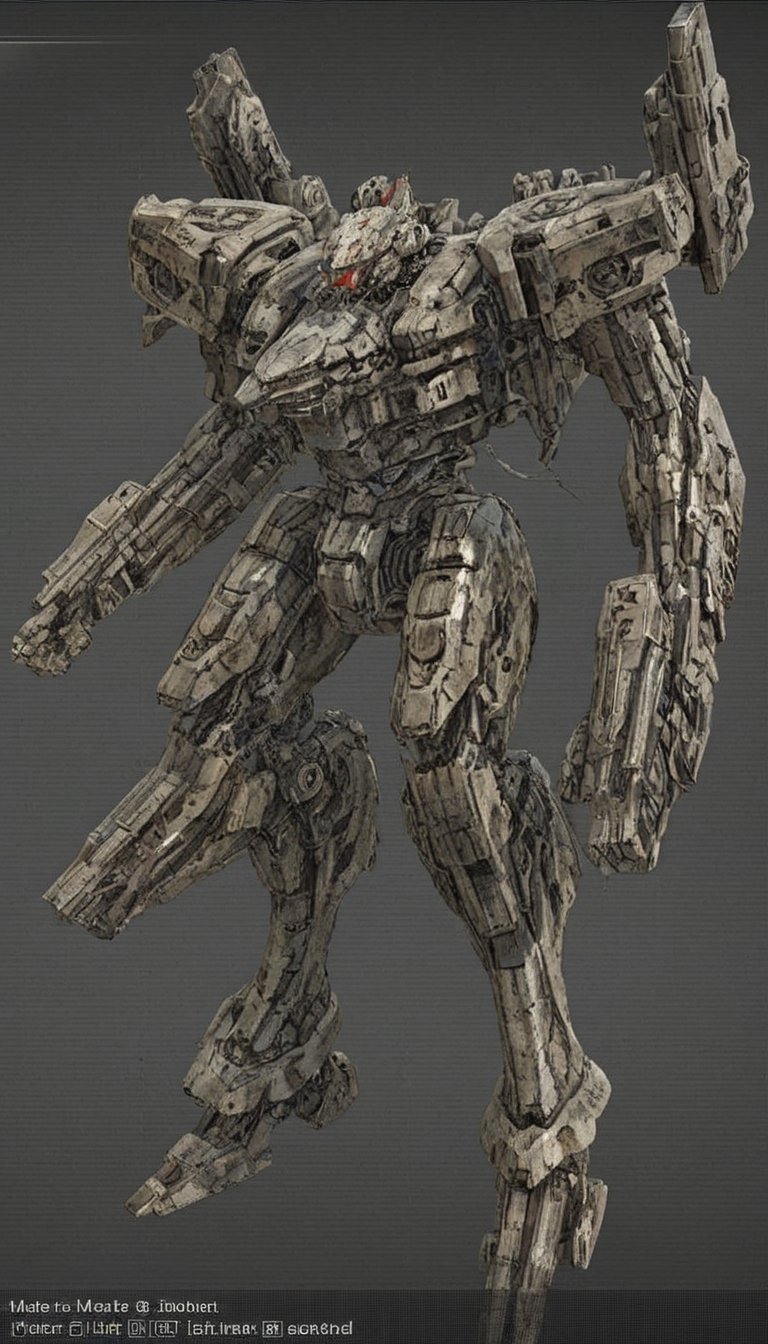 A magnificently colossal robotic spacecraft, this mechanical mecha is a truly distinctive creation. It is covered in heavy armor, brimming with an array of powerful weapons. The entire body of the mecha is visibly grounded, with every single detail meticulously designed. Its pose is captured through an impressive digital art painting that exhibits flawless composition. This impeccable image showcases intricate battle damage, showcasing previous encounters.