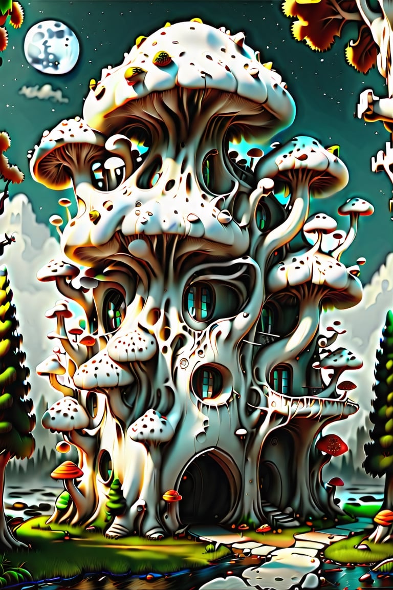 parasitic big-eyed alien mushrooms that live on the moon from a by huang guangjian and greg staples; gorgeous scenery, expansive, photograph taken on Nikon d750, serene, adobe after effects