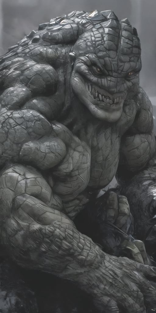 realistic alpha male muscular Killer Croc 