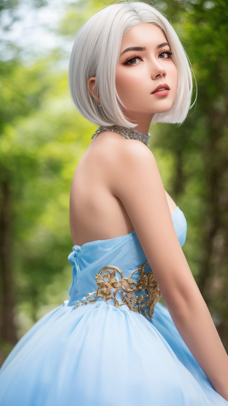 short white hair, 1girl, accessories, piercing, intricate background, fantasy, mythical, misterious, masterpiece, best quality, dynamic angle, cinematic composition, detailed face