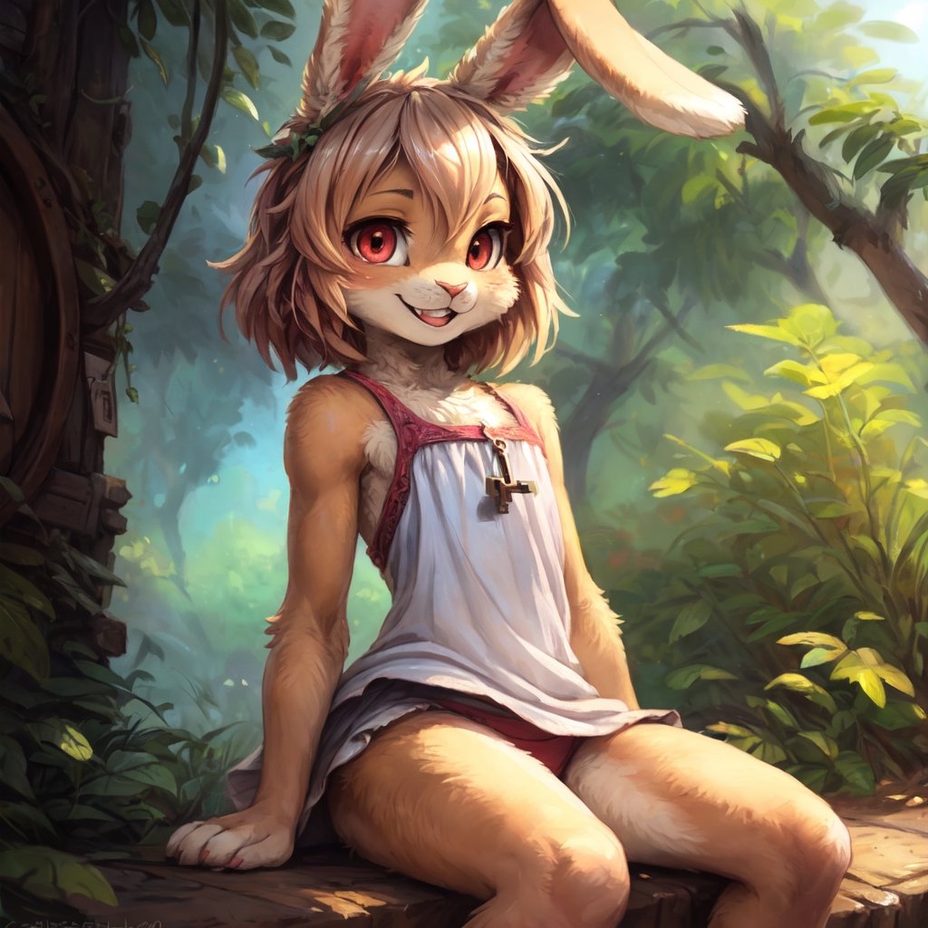 white bunny female, cub, minor, by kenket,  by celestespaniel,  by bonifasko,  by teranen,  by skeleion,  by black-kalak,  by suikuzu,  by 2d10,  by tom_fischbach,   (Highest Quality,  4k,  masterpiece,  Amazing Details:1.1),  1other,  solo,  ((anthro,  furry,  kemono, bunny, cub)), skinny,  slender,  young,  beautiful, gorgeous, cute, feminine,  pretty,  realistic fur,  detailed fur texture,  light red eyes,  Shallow Depth of Field,  thin eyebrows,  no_hair,  bald,  smile,  bunny_teeth, rabbit_teeth, flirtatious,  sitting,  paws,  key visual,  vibrant,  studio anime, furry, FurryCore, Night scene, female, detailed white dress, pink_panties, young, underage, half_open_mouth,1GIRL