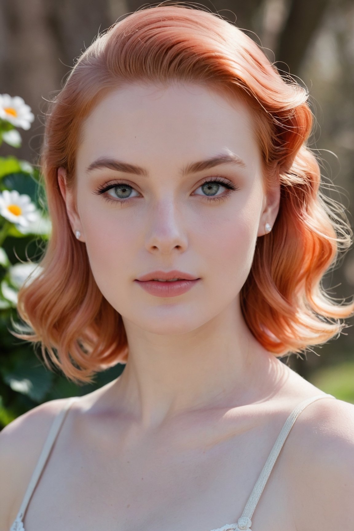 headshot,Nudity,Naked,Nude,No Clothes,Strawberry hair,face similar to Grace Kelly,Russian,pale skin,Ombre Hairstyle,Graphic makeup,21 year old,Boyish_normal_breasts,headshot,Sunny Day Spring,Posing for a photo




