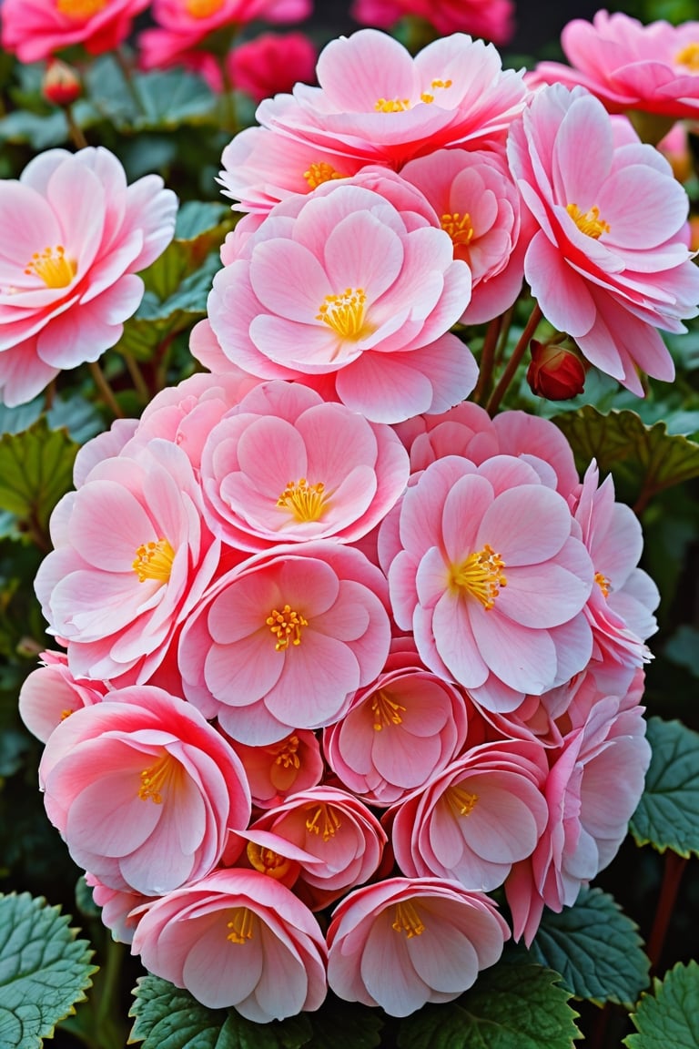 Begonia flowers are in full bloom in the flower garden.


normal, common sense, ultra realistic, ultra detailed, Ultra-clear, close-up, Perfectly photo-like, 8K, UHD, photo r3al, ,photo r3al