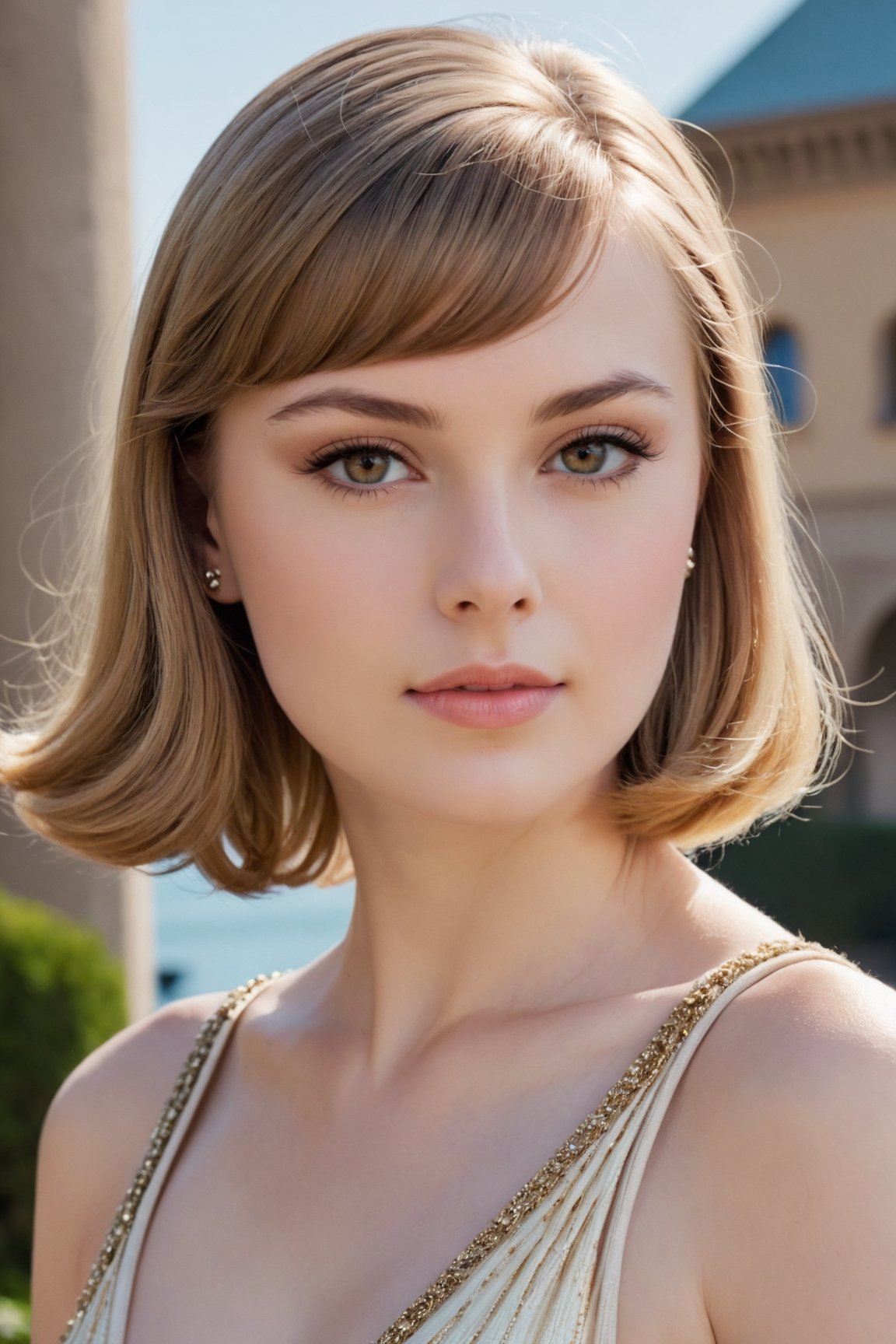 headshot,Nudity,Naked,Nude,No Clothes,Light brown hair,face similar to Grace Kelly,Russian,pale skin,Cleopatra bangs Hairstyle,Shimmery eyes makeup,21 year old,Boyish_normal_breasts,headshot,Sunny Day Spring,Posing for a photo





