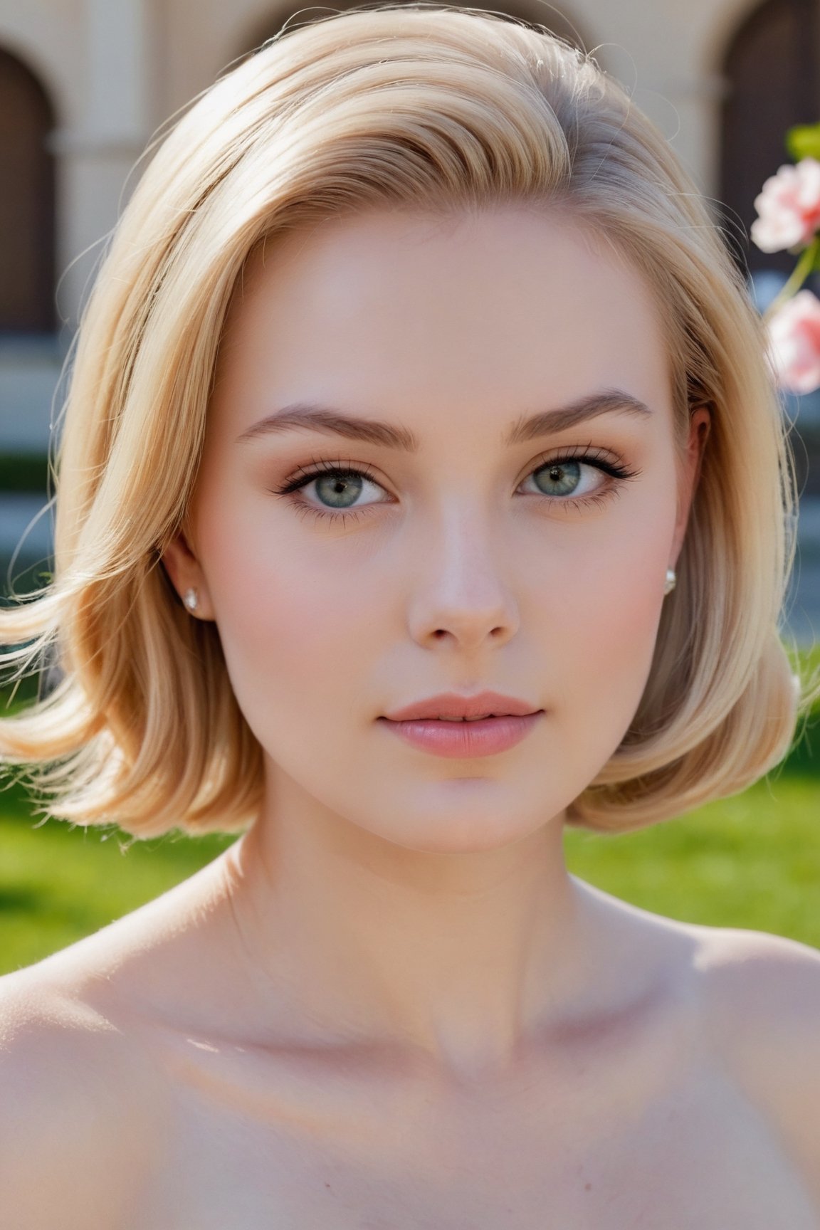 headshot,Nudity,Naked,Nude,No Clothes,Honey-blonde hair,face similar to Grace Kelly,Russian,pale skin,Classic bob Hairstyle,Rosy cheeks makeup,21 year old,Boyish_normal_breasts,headshot,Sunny Day Spring,Posing for a photo




