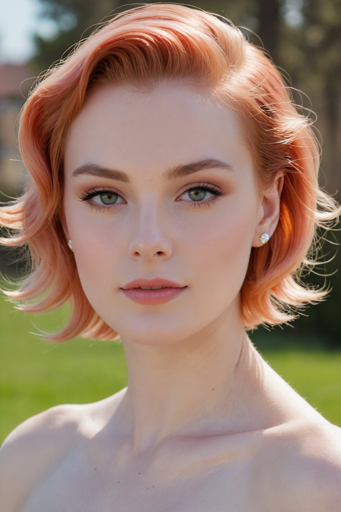 headshot,Nudity,Naked,Nude,No Clothes,Strawberry hair,face similar to Grace Kelly,Russian,pale skin,Ombre Hairstyle,Graphic makeup,21 year old,Boyish_normal_breasts,headshot,Sunny Day Spring,Posing for a photo




