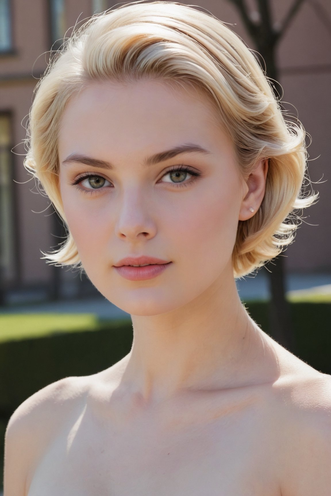 headshot,Nudity,Naked,Nude,No Clothes,Blonde hair,face similar to Grace Kelly,Russian,pale skin,Undercut Hairstyle,Natural makeup,21 year old,Boyish_normal_breasts,headshot,Sunny Day Spring,Posing for a photo



