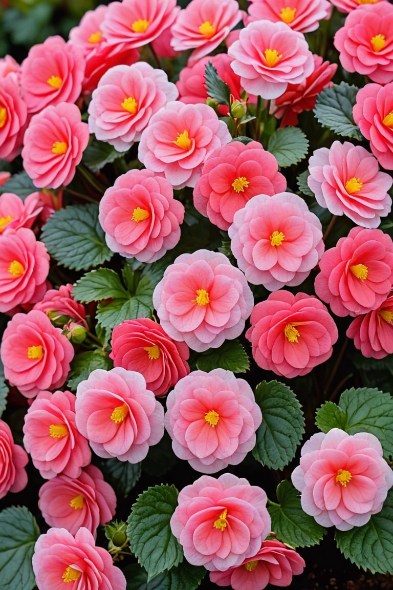 Begonia flowers are in full bloom in the flower garden.


normal, common sense, ultra realistic, ultra detailed, Ultra-clear, close-up, Perfectly photo-like, 8K, UHD, photo r3al, ,photo r3al