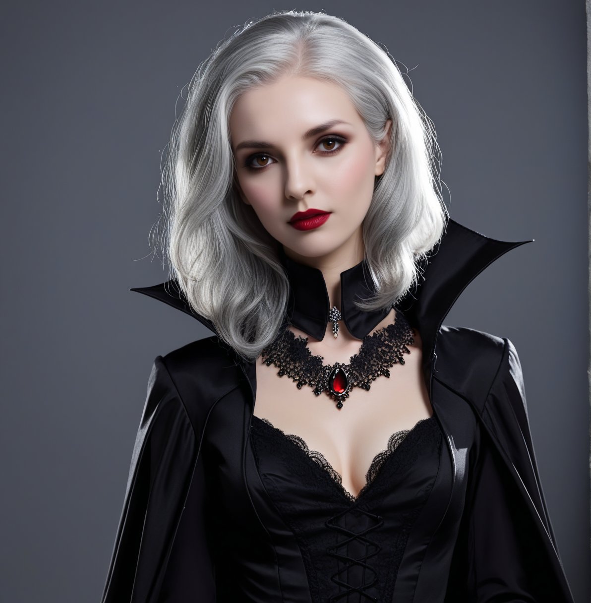 woman, female vampire, gray hair,