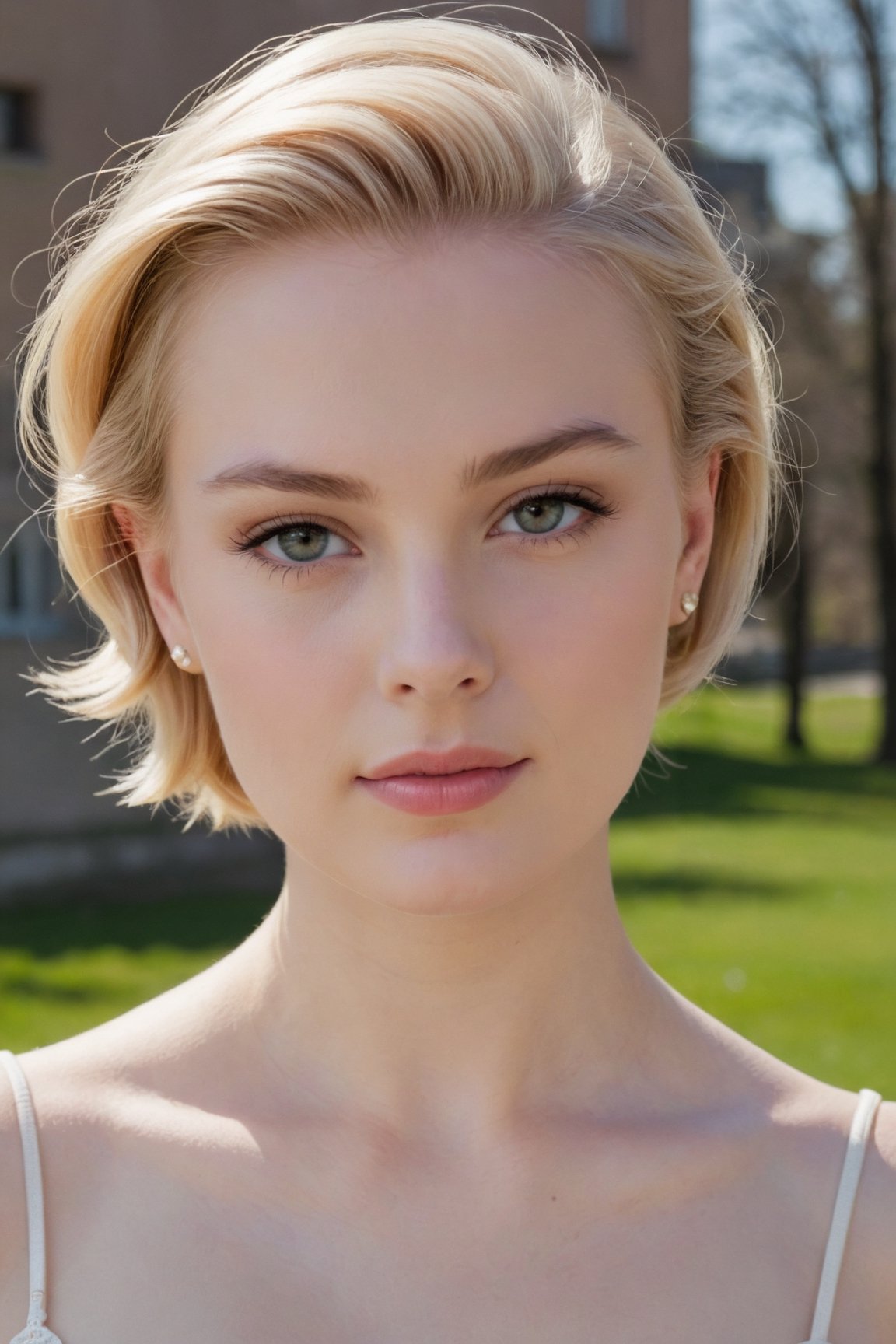 headshot,Nudity,Naked,Nude,No Clothes,Blonde hair,face similar to Grace Kelly,Russian,pale skin,Undercut Hairstyle,Natural makeup,21 year old,Boyish_normal_breasts,headshot,Sunny Day Spring,Posing for a photo



