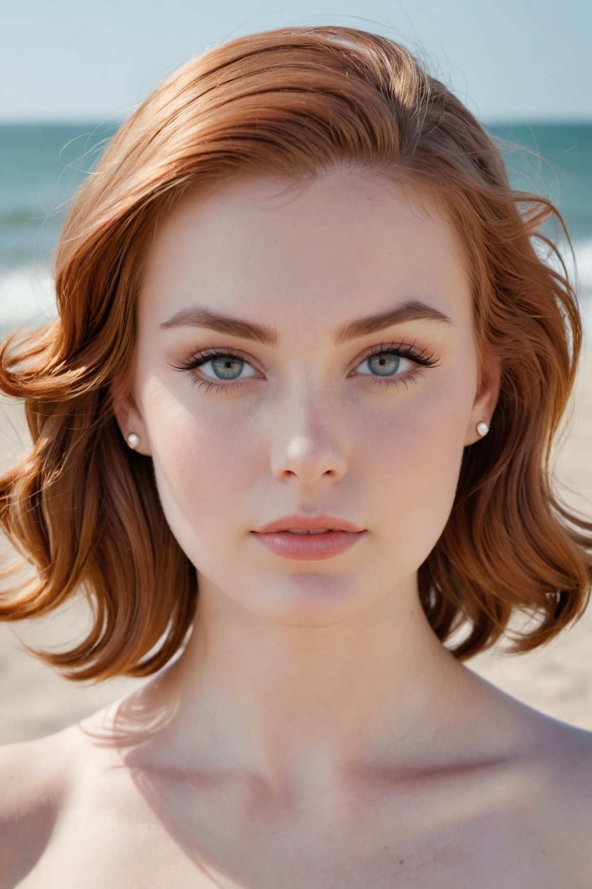 headshot,Nudity,Naked,Nude,No Clothes,Auburn hair,face similar to Grace Kelly,Russian,pale skin,Beach Waves Hairstyle,Bold eyeliner makeup,21 year old,Boyish_normal_breasts,headshot,Sunny Day Spring,Posing for a photo
