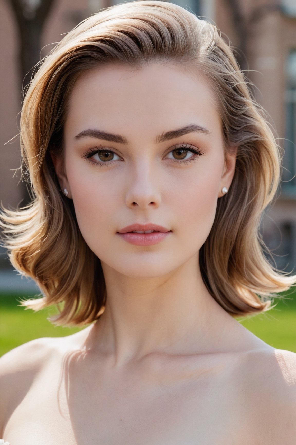 headshot,Nudity,Naked,Nude,No Clothes,Brown with streaks hair,face similar to Grace Kelly,Russian,pale skin,Balayage Hairstyle,Neutral eyeshadow makeup,21 year old,Boyish_normal_breasts,headshot,Sunny Day Spring,Posing for a photo

