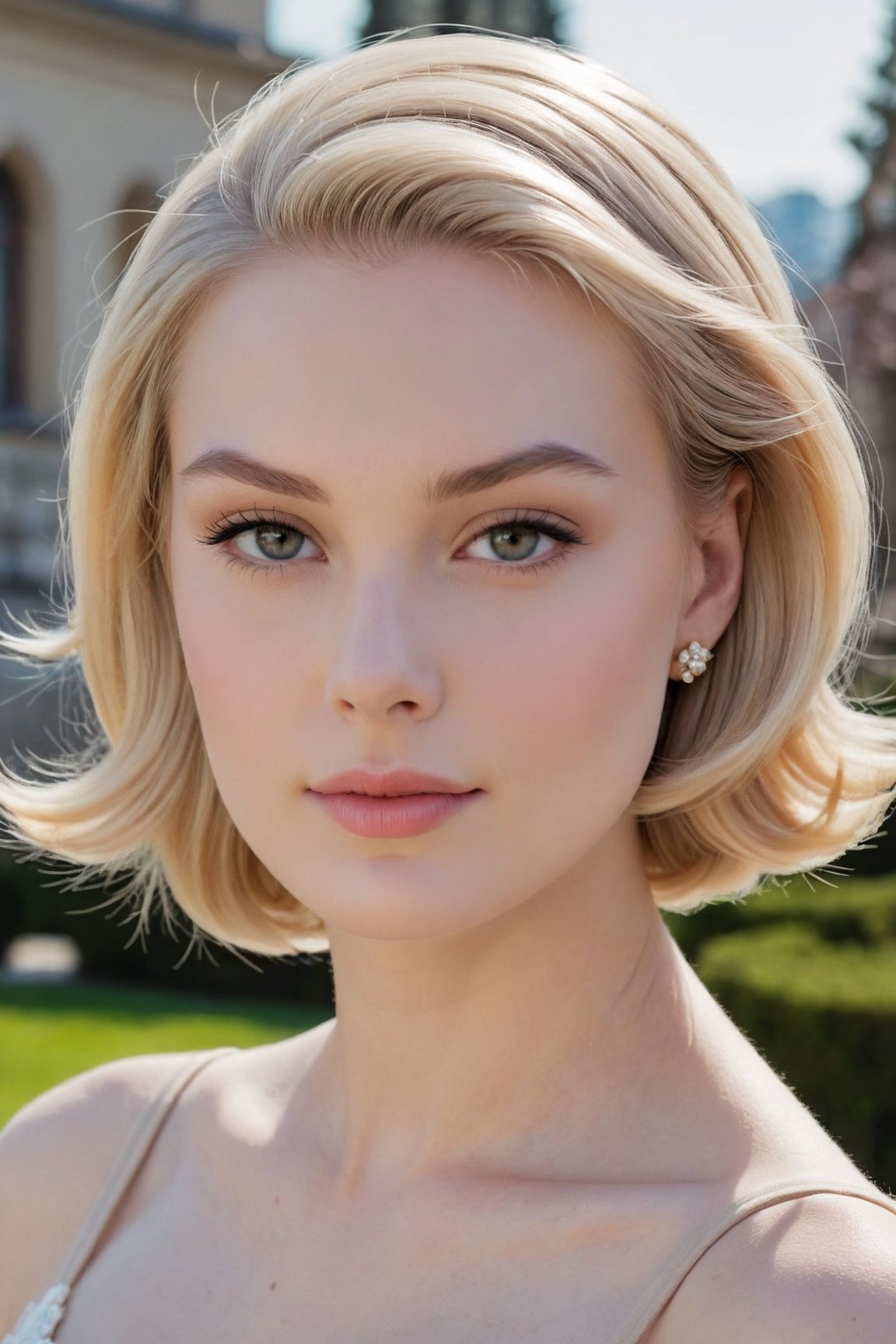 headshot,Nudity,Naked,Nude,No Clothes,Ash-blonde hair,face similar to Grace Kelly,Russian,pale skin,Side-swept bob Hairstyle,Matte skin makeup,21 year old,Boyish_normal_breasts,headshot,Sunny Day Spring,Posing for a photo

