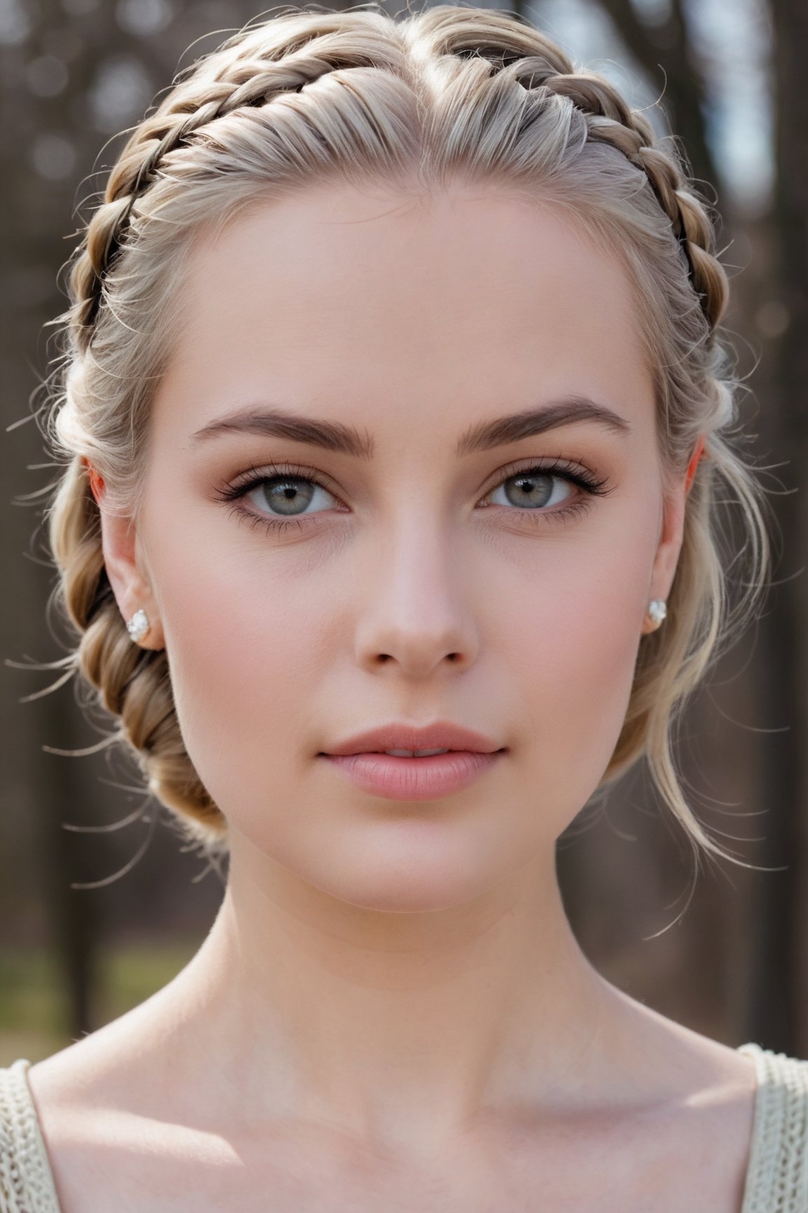 headshot,Nudity,Naked,Nude,No Clothes,Gray hair,face similar to Grace Kelly,Russian,pale skin,Dutch braid Hairstyle,Cut crease eyeshadow makeup,21 year old,Boyish_normal_breasts,headshot,Sunny Day Spring,Posing for a photo


