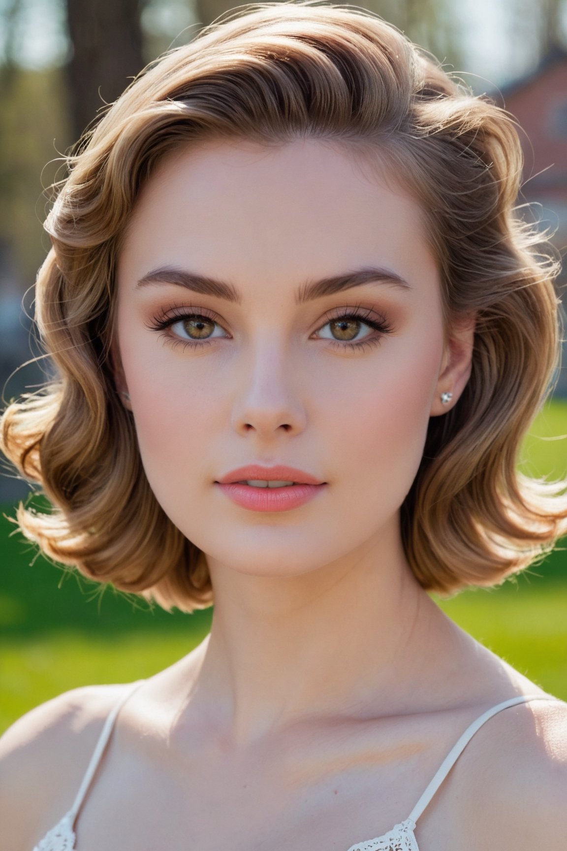 headshot,Nudity,Naked,Nude,No Clothes,Brown with highlights hair,face similar to Grace Kelly,Russian,pale skin,Wavy Hairstyle,Neon makeup,21 year old,Boyish_normal_breasts,headshot,Sunny Day Spring,Posing for a photo
