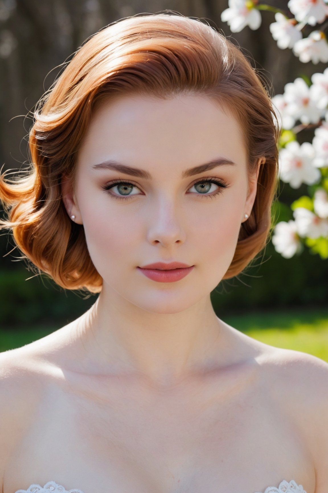 headshot,Nudity,Naked,Nude,No Clothes,Auburn hair,face similar to Grace Kelly,Russian,pale skin,Ombre Hairstyle,Bright lips makeup,21 year old,Boyish_normal_breasts,headshot,Sunny Day Spring,Posing for a photo
