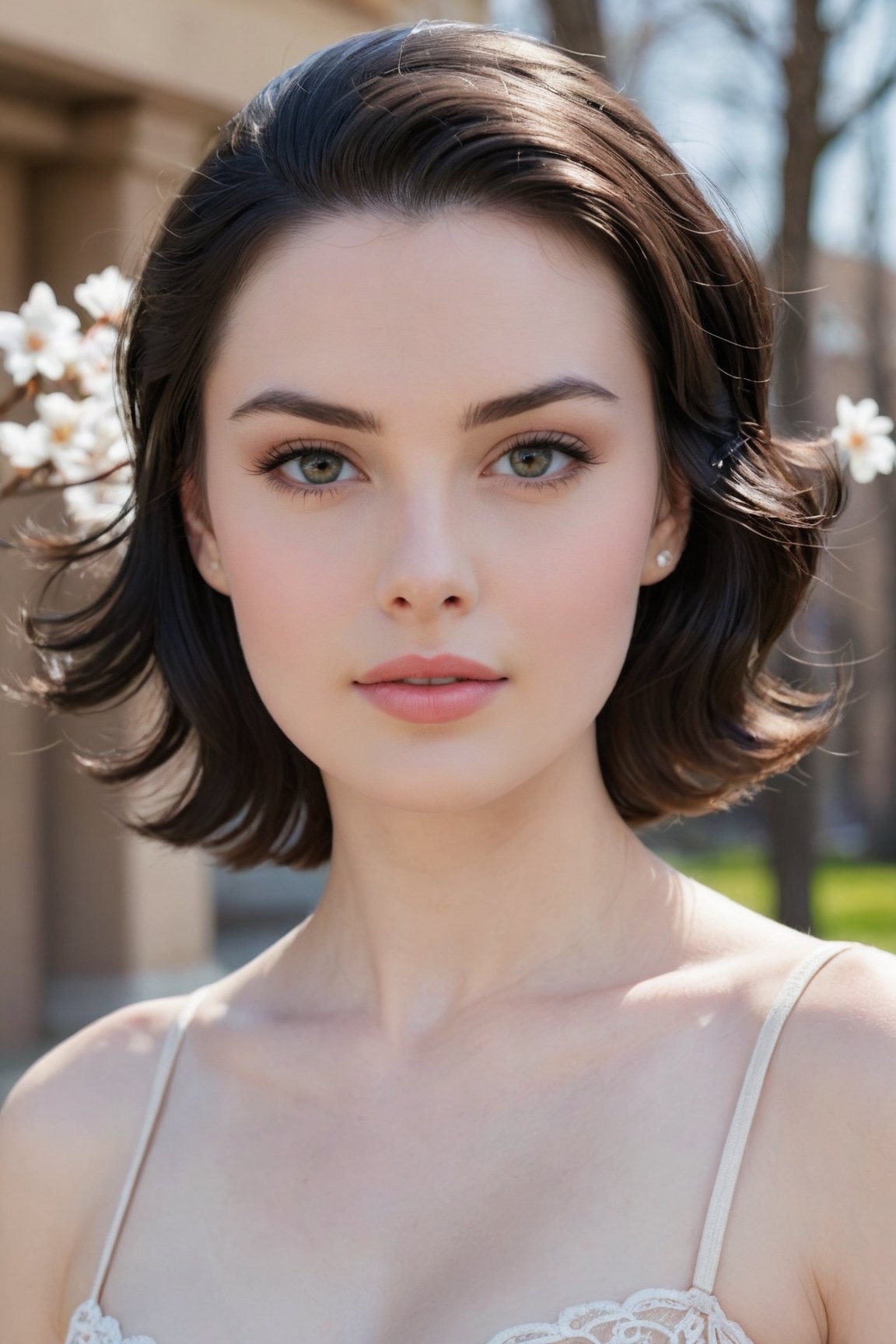 headshot,Nudity,Naked,Nude,No Clothes,Natural black hair,face similar to Grace Kelly,Russian,pale skin,Layers Hairstyle,Dramatic makeup,21 year old,Boyish_normal_breasts,headshot,Sunny Day Spring,Posing for a photo
