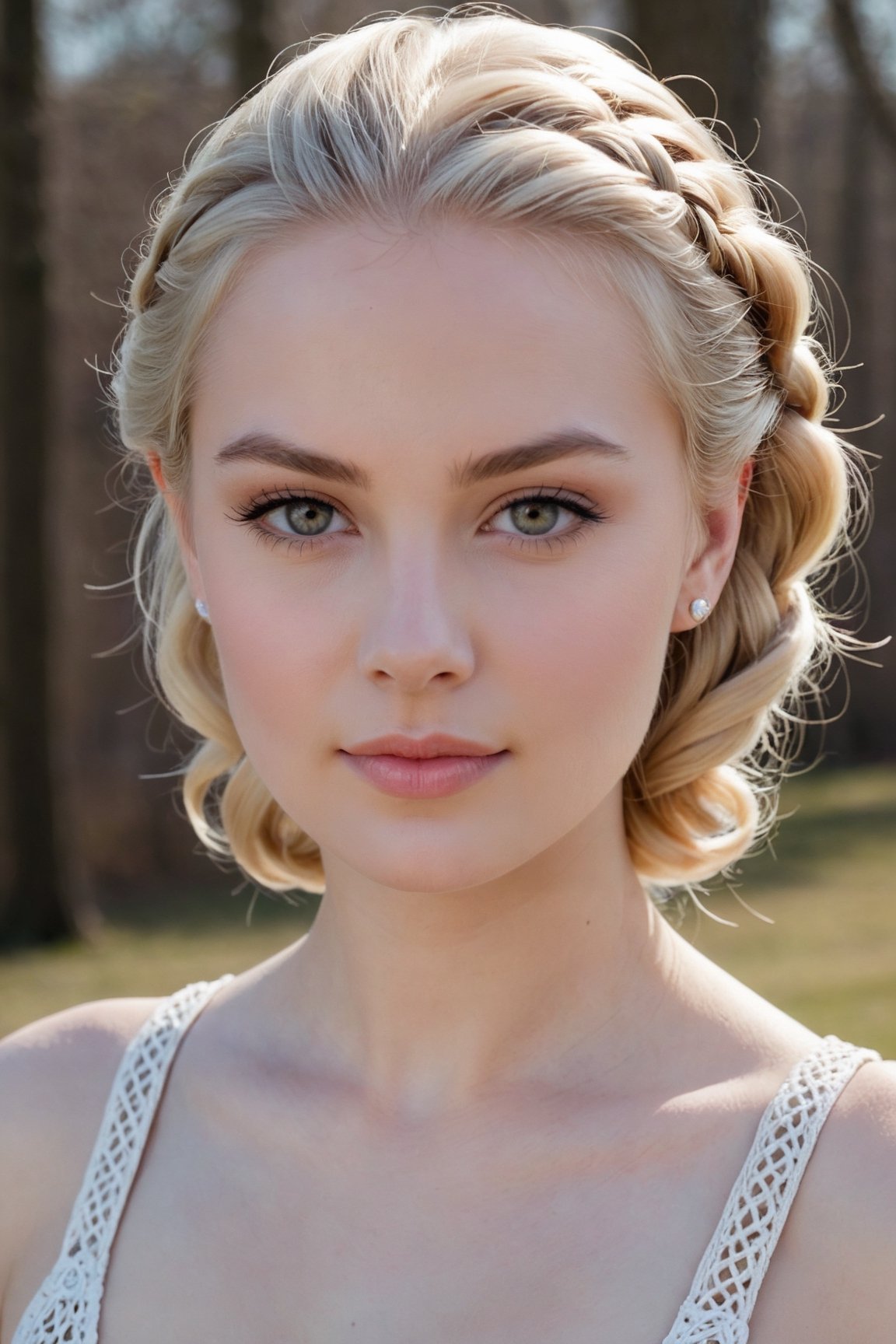 headshot,Nudity,Naked,Nude,No Clothes,Platinum blonde hair,face similar to Grace Kelly,Russian,pale skin,Dutch braid Hairstyle,Subtle eyeliner makeup,21 year old,Boyish_normal_breasts,headshot,Sunny Day Spring,Posing for a photo


