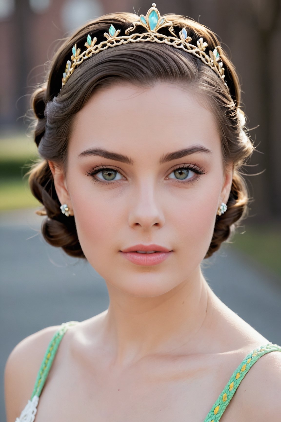 headshot,Nudity,Naked,Nude,No Clothes,Dark brown hair,face similar to Grace Kelly,Russian,pale skin,Crown braid Hairstyle,Colorful eyeshadow makeup,21 year old,Boyish_normal_breasts,headshot,Sunny Day Spring,Posing for a photo



