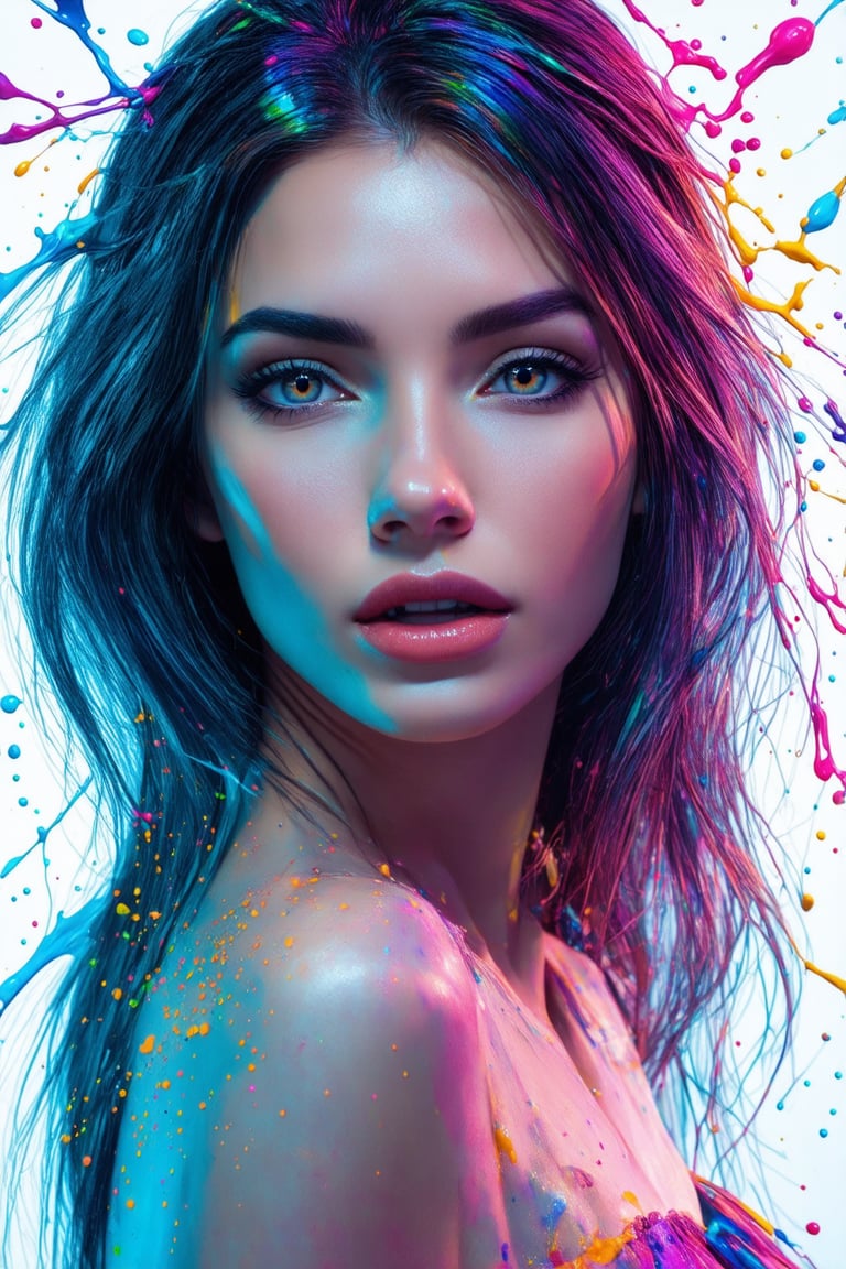 masterpiece, best quality, (extremely detailed CG unity 8k wallpaper, masterpiece, best quality, ultra-detailed, best shadow), (detailed background), (beautiful detailed face, beautiful detailed eyes), High contrast, (best illumination, an extremely delicate and beautiful),1girl,((colourful paint splashes on transparent background, dulux,)), ((caustic)), dynamic angle,beautiful detailed glow,full body,Young beauty spirit