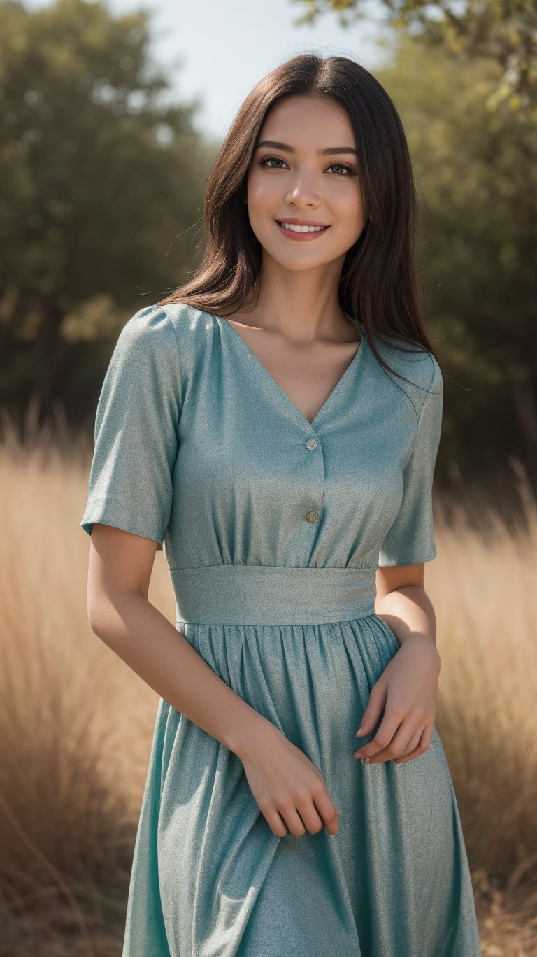 A serene, photorealistic portrayal of a young girl wearing a vibrant sailor dress, set against a softly focused background. The subject is positioned at the center of the frame, with a subtle sense of depth created by the gradual fade of colors into the distance. The lighting is a masterclass in subtlety, with iridescent hues dancing across her skin and the dress, as if infused with an otherworldly essence. High Dynamic Range (HDR) technology captures every nuance of texture and detail, from the delicate folds of the fabric to the gentle curve of her smile. The 8K UHD resolution and RAW photo format ensure that every aspect of this cinematic still is rendered in breathtaking, photorealistic clarity.