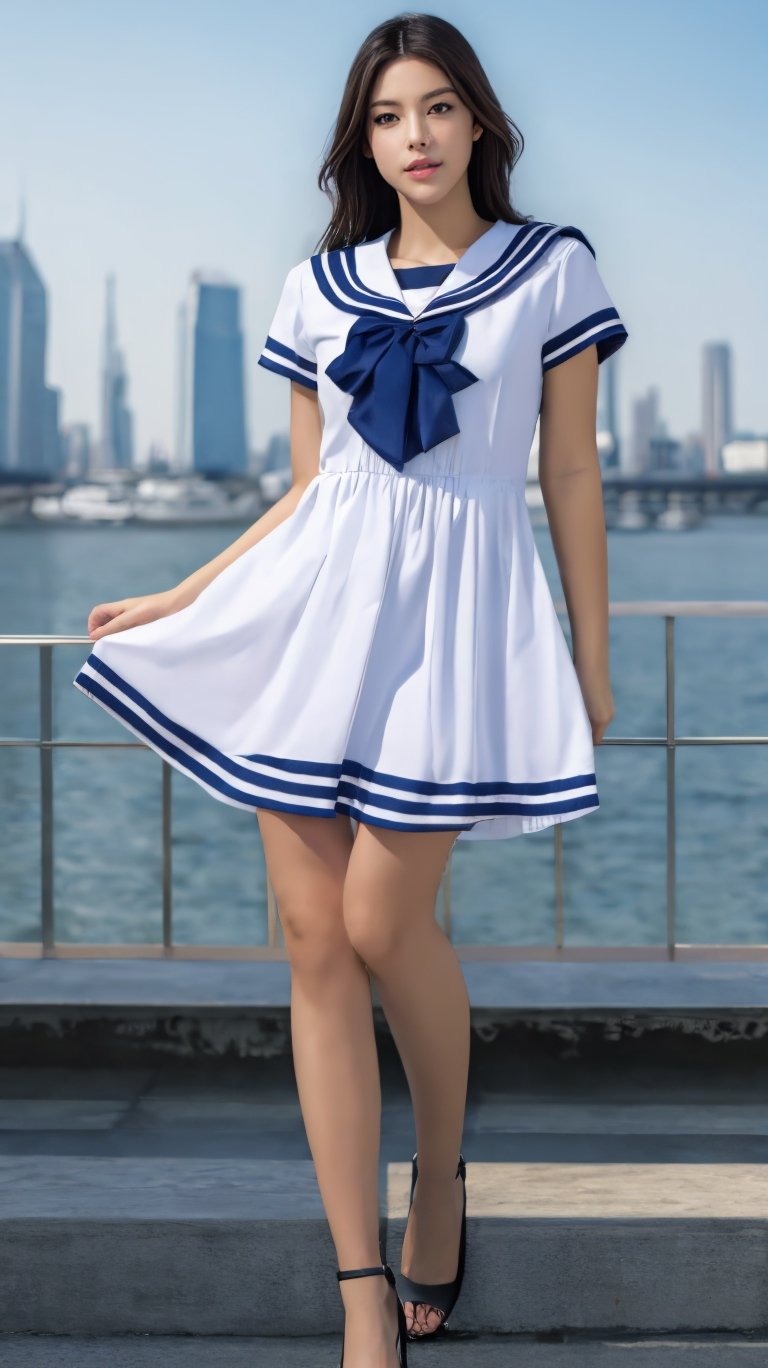 masterpiece, Best quality, masterpiece, ultra high res, (photorealistic:1.4), raw photo, 1girl, sailor dress,